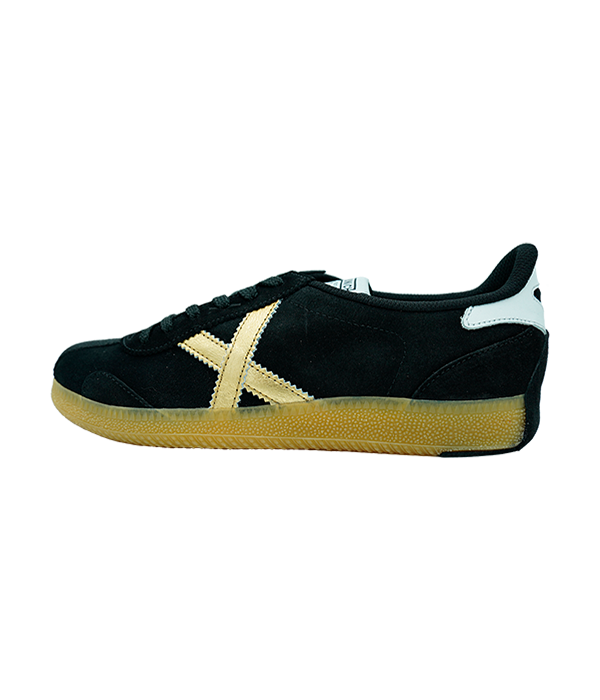 Zapatillas Munich Arquero 98 con Talón Deslizante Negro/Dorado 2025