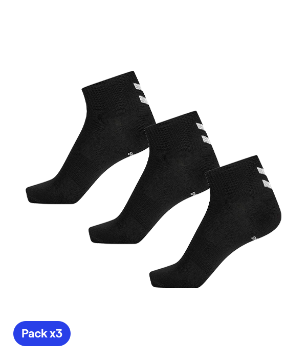 Hummel 2023 HML Chevron Mid Cut black socks (Pack x3)