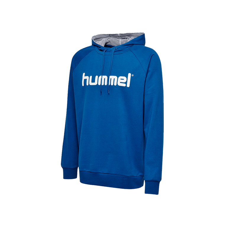 Hummel Cotton Logo Hoodie with Blue Hood Balonmano Pro Shop HandballPROShop
