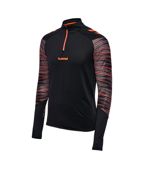 Camiseta Hummel hmlBLAZE PRO TRAINING HALF ZIP Negro/Naranja 2025