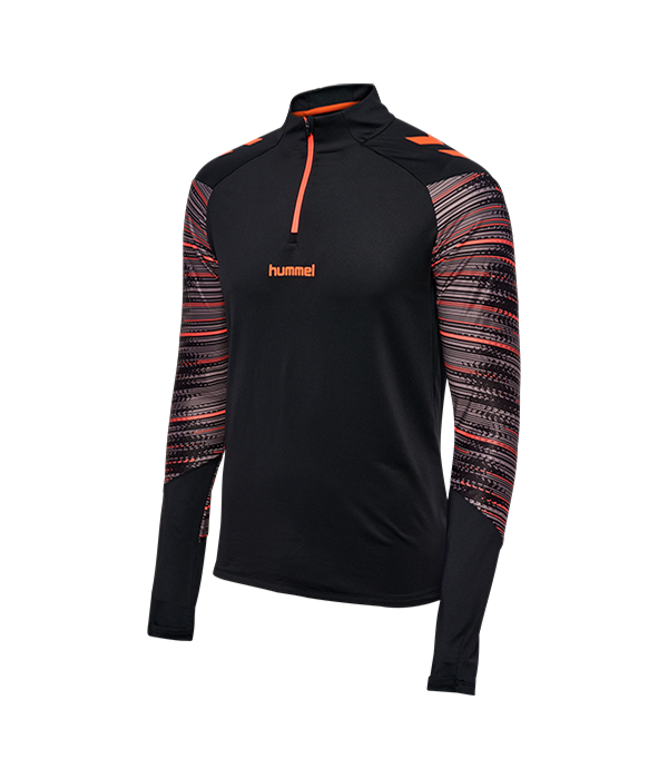 Camiseta Hummel hmlBLAZE PRO TRAINING HALF ZIP Negro/Naranja 2025