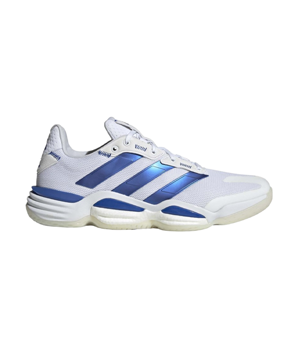 Zapatillas Adidas Stabil 16 M Blanco/Azul Eléctrico 2025 lateral
