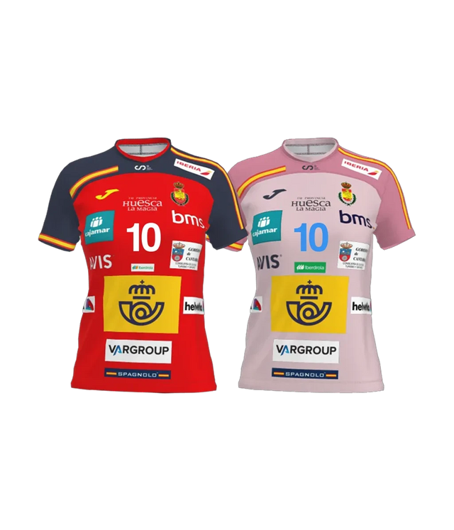 Pack Camisetas Joma España Balonmano Femenino 2026 – Roja + Rosa