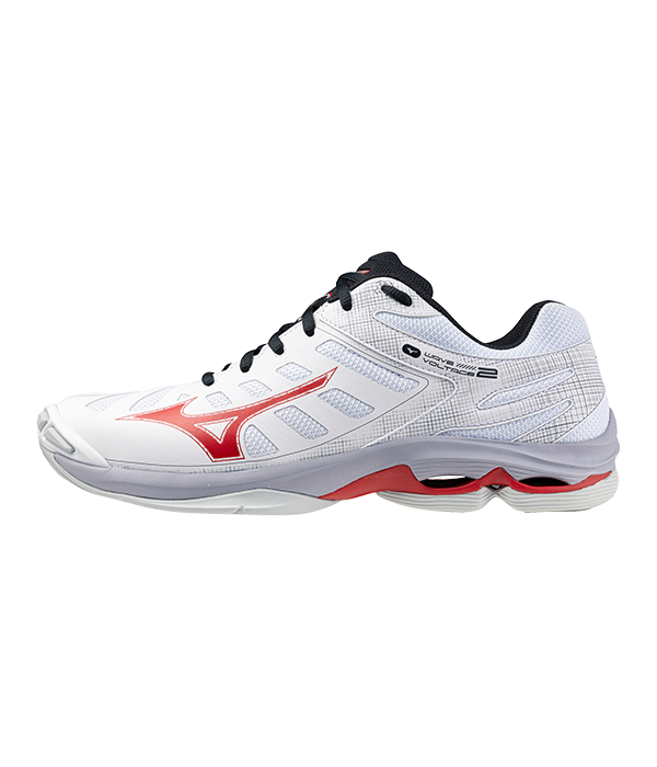 Mizuno Wave Voltage 2 White Red Shoes Handball Pro Shop HandballPROShop