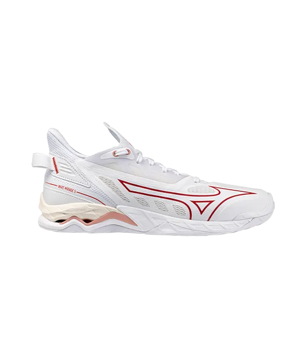 Mizuno Wave Mirage 5 White/Red Women's Sneakers 2026 – HandballPROShop