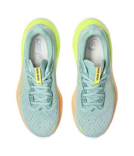 Asics Gel-Cumulus 26 Running Shoes Greenish Grey/Coral Yellow Women 2024