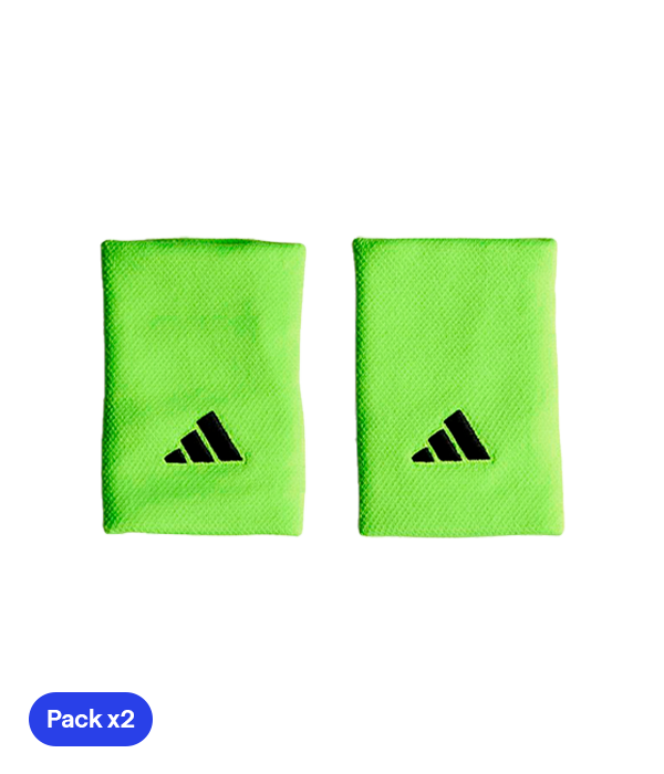 Muñequera Adidas Larga Logo Pequeño 2025 Verde (Pack x 2)